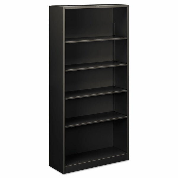 HON Metal Bookcase- Bookcase withTwo Shelves,34-1/2w x 12-5/8d x 72h, Charcoal(HS72ABC)