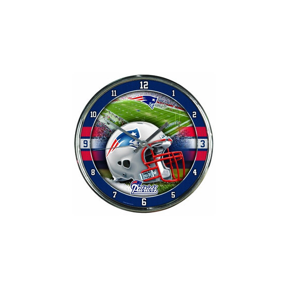 NFL New England Patriots Chrome Clock