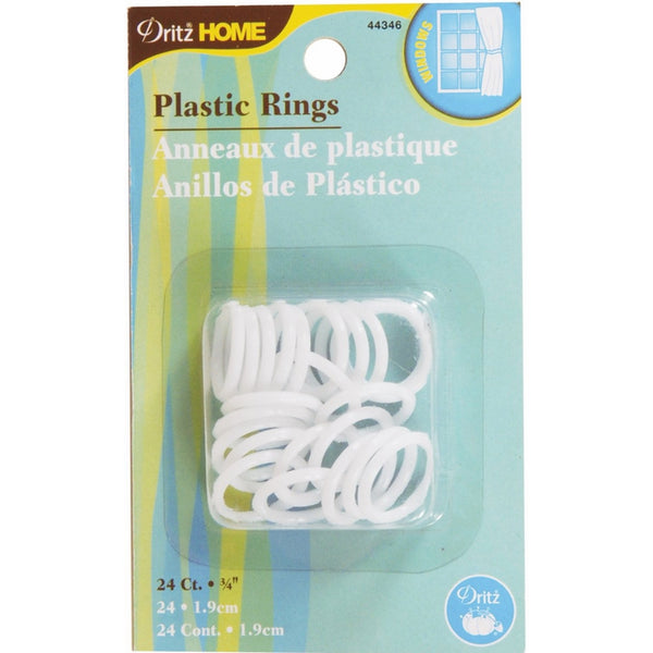 Dritz 44346 Plastic Rings, White, 3/4-Inch, 24-Pack