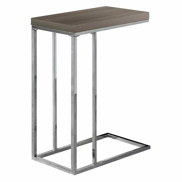 Monarch Specialties I 3008, Accent Table, Chrome Metal, Dark Taupe