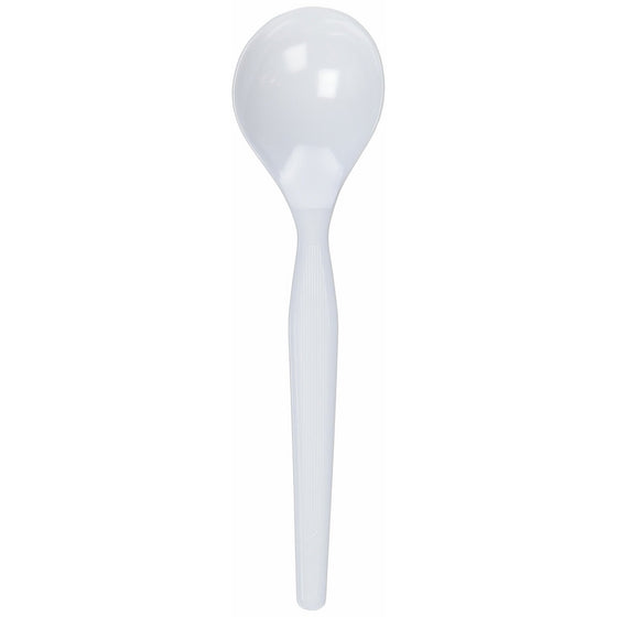 Dixie Plastic Soup Spoons, Heavyweight, White, 100/Box