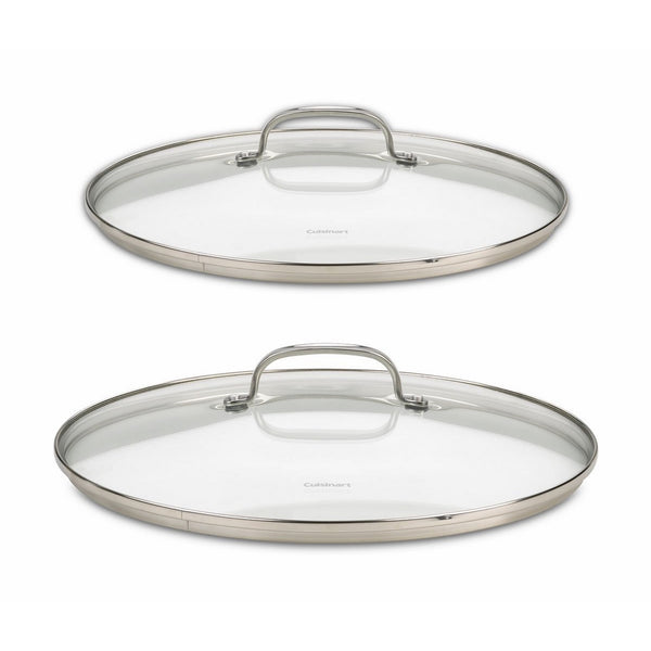 Cuisinart 71-2228CG Chef's Classic Stainless 2-Piece Glass Lid Set,9" & 11" Glass covers