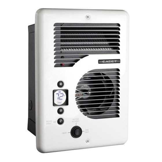 Cadet CEC163TW Energy Plus multi-watt 120/240V wall heater with electronic thermostat, white
