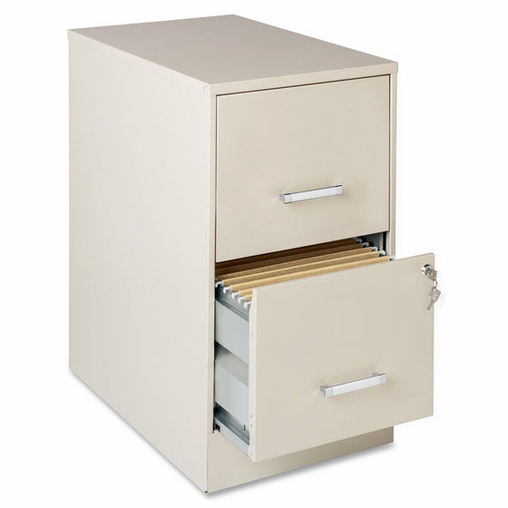 Lorell Office Dimensions 22" Deep 2 Drawer Letter-Sized Metal File Cabinet, Stone (16870)