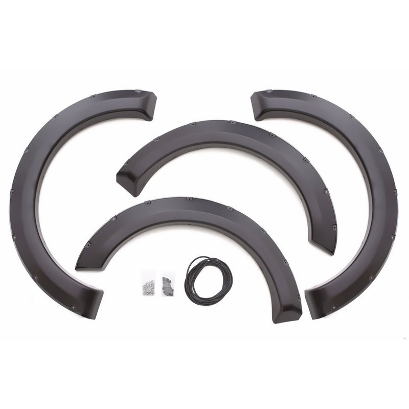 Lund RX310S Elite Series Black Rivet Style Standard Front and Rear Fender Flare - 4 Piece