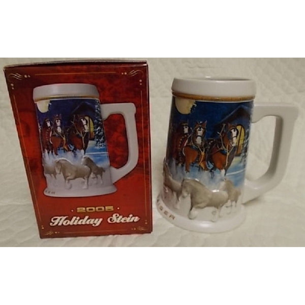 2005 Budweiser Clydesdale Collectible Holiday Beer Stein