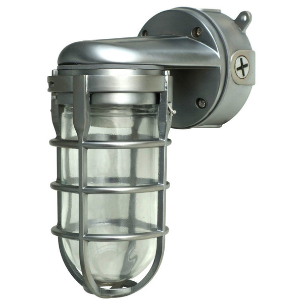 Woods L1707SV Traditional 150W Incandescent Weather Industrial Light, Wall Mount, Silver