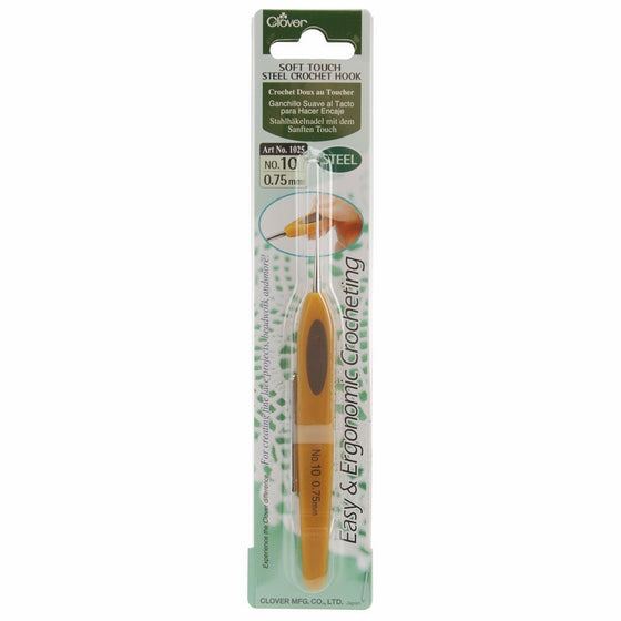 Clover 1025 Soft Touch Steel Crochet Hooks, No. 10/0.75mm