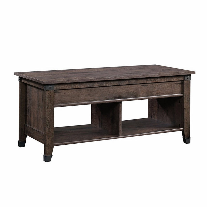 Sauder 420421 Coffee Table, Furniture Carson Forge Lift-Top, Coffee Oak