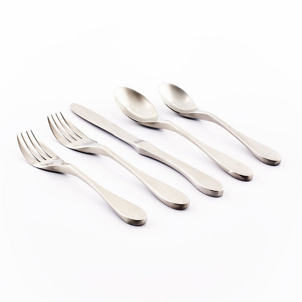 Knork 18/10 Stainless Steel 20 Piece Flatware Set, Matte Silver