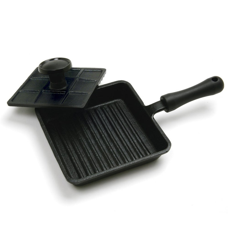 Norpro Mini Cast Iron Panini Pan with Press