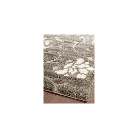 Safavieh Florida Shag Collection SG464-7913 Smoke and Beige Shag Area Rug, 4 feet by 6 feet (4' x 6')