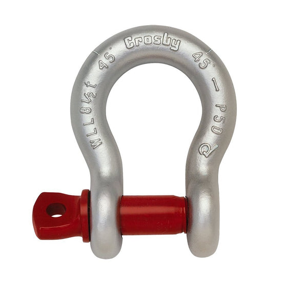 Crosby 1018534 Carbon Steel G-209 Screw Pin Anchor Shackle, Galvanized, 8-1/2 Ton Working Load Limit, 1" Size
