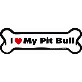 Imagine This Bone Car Magnet, I Love My Pit Bull, 2-Inch by 7-Inch