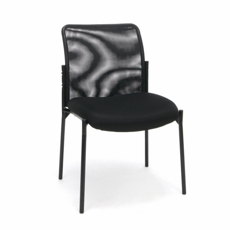 Essentials Mesh Upholstered Stacking Armless Guest/Reception Chair - Modern Stackable Office Chair (ESS-8000)