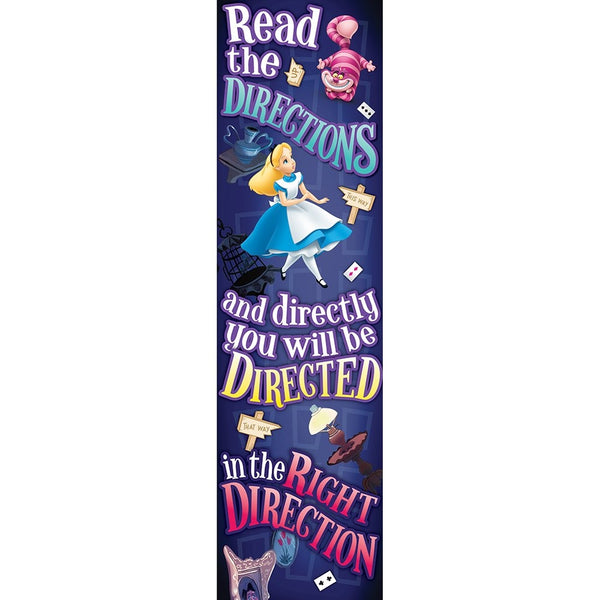 Eureka Alice In Wonderland Vertical Classroom Banner, Directions, Measures 45 x 12