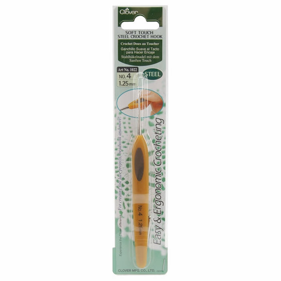 Clover Soft Touch Steel Crochet Hooks, No. 4/1.25mm