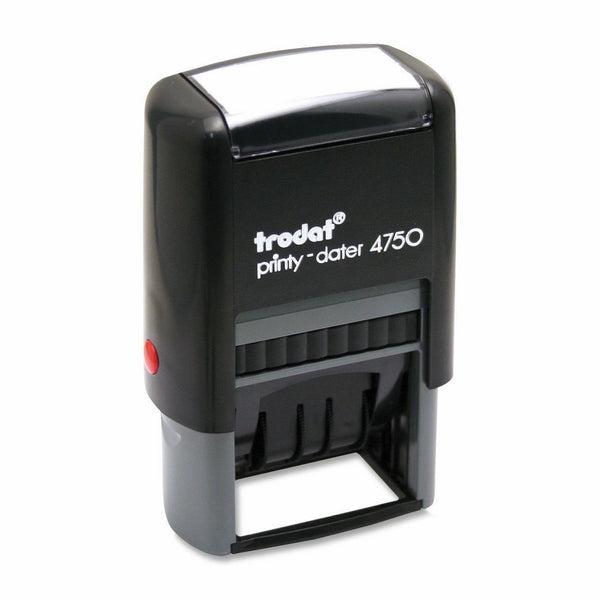 Trodat Economy Self-Inking 5-In-1 Date Stamp, Stamp Impression Size: 1 x 1-5/8 Inches, Blue/Red (E4754)