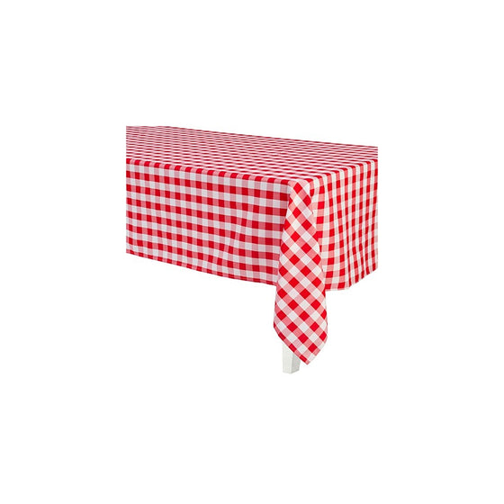 LinenTablecloth 60 x 126-Inch Rectangular Polyester Tablecloth Red & White Checker