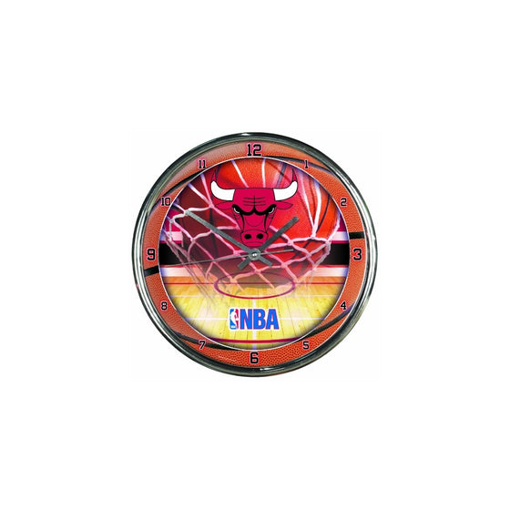 NBA Chicago Bulls Chrome Clock