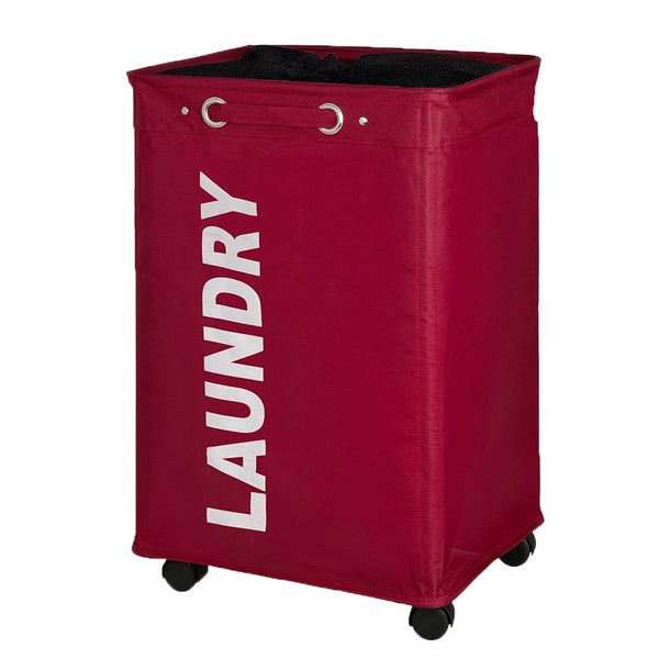 WENKO 3450111100 Quadro Laundry Bin, Red