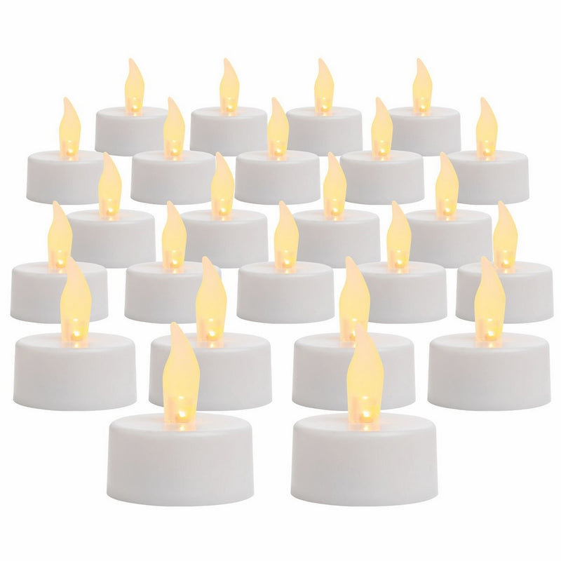 Inglow by Sterno Home Flameless Tea Light Candle, 100 Hours of Run Time, Battery Operated, 24-Pack, White