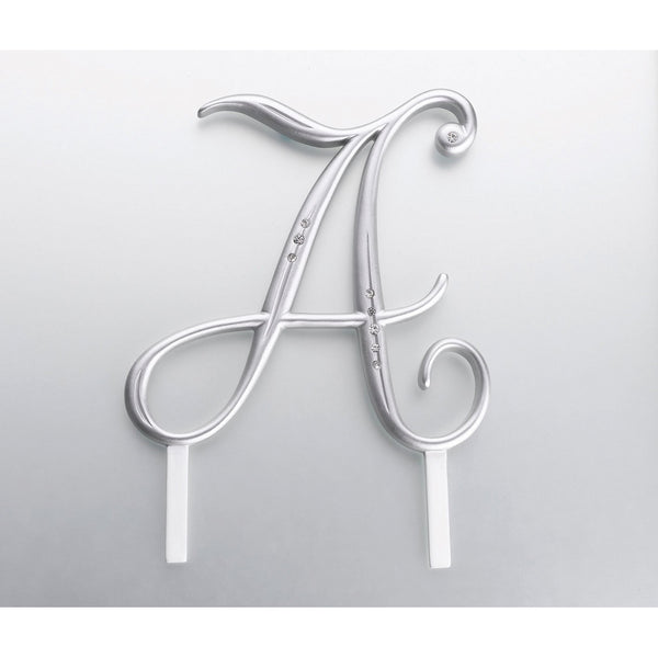 Lillian Rose Rhinestone, Monogram Cake Topper Letter A Silver