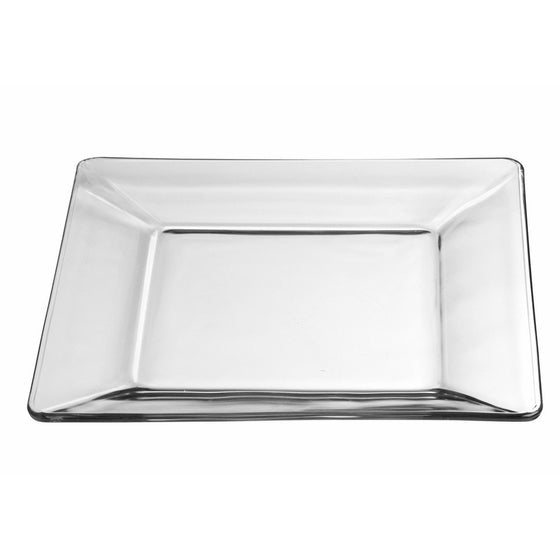 Libbey Crisa Tempo Square Dinner Plate, 10-Inch, Box of 12, Clear