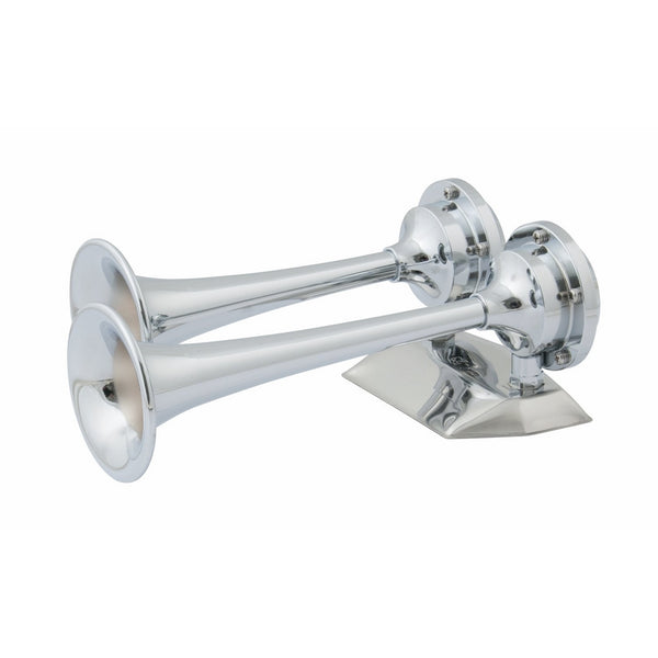 AFI 10108 FullBlast Marine Dual Trumpet Mini Deck Air Horn (12-Volt, Chrome)