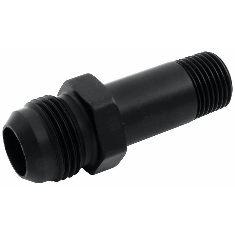 Allstar ALL90044 Black Anodized Aluminum 3" Length Oil Inlet 12AN Male to 1/2 NPT Male Fitting