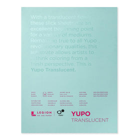 Legion Yupo Polypropylene Pad, 9 X 12 inches, 104lb., Translucent, 15 Sheets (L21-YPT153WH912) (35751983)