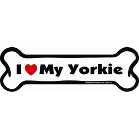 Imagine This Bone Car Magnet, I Love My Yorkie, 2-Inch by 7-Inch