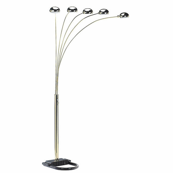 ORE International 6962G 5-Arm Arch Floor Lamp, 84" x 45" x 45", Polished Brass