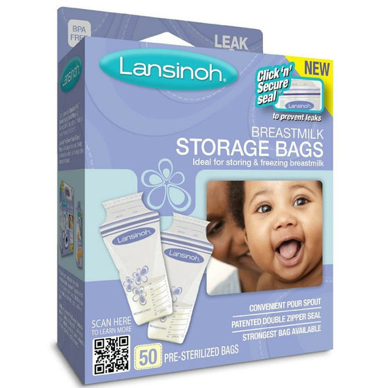 Lansinoh Breast Milk Storage Bags, 50 Count