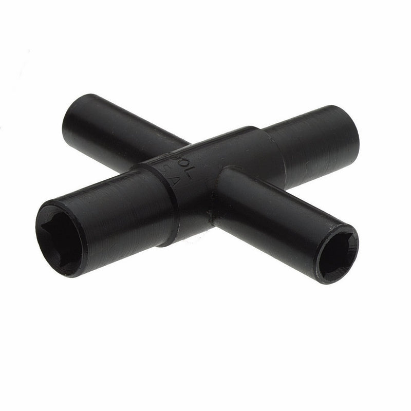 Superior Tool 03960 4-Way Key-Fits Stopcocks, Sillcocks, and Valves-Steel Construction for 1/4"-9/32" and 5/16"-11/32 Internal Square