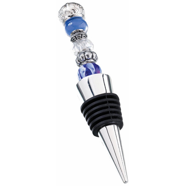 Lillian Rose Beaded Wine Stopper Blue Wedding Favor