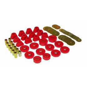 Prothane 7-105 Red Body and Cab Mount Bushing Kit - 24 Piece