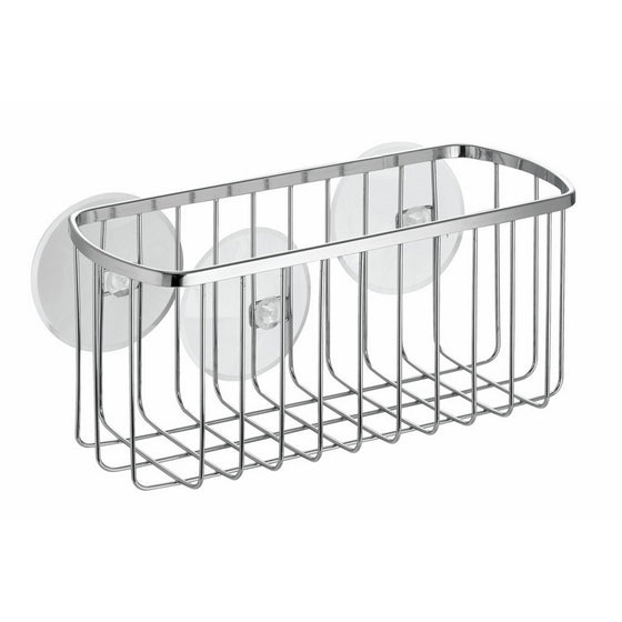 InterDesign Suction, Rectangle Basket, Polished Stainless Steel