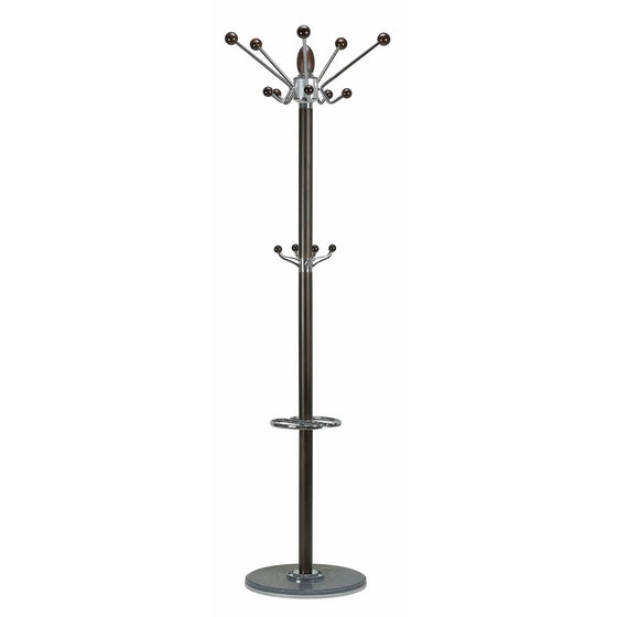 Cortesi Home CH-CR420740 Lava Coat Rack with Marble Base, Chrome/Dark Walnut