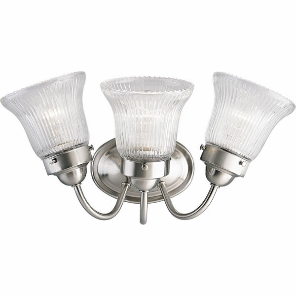Progress Lighting P3289-09 3 Light Bath Fixture, Brushed Nickel