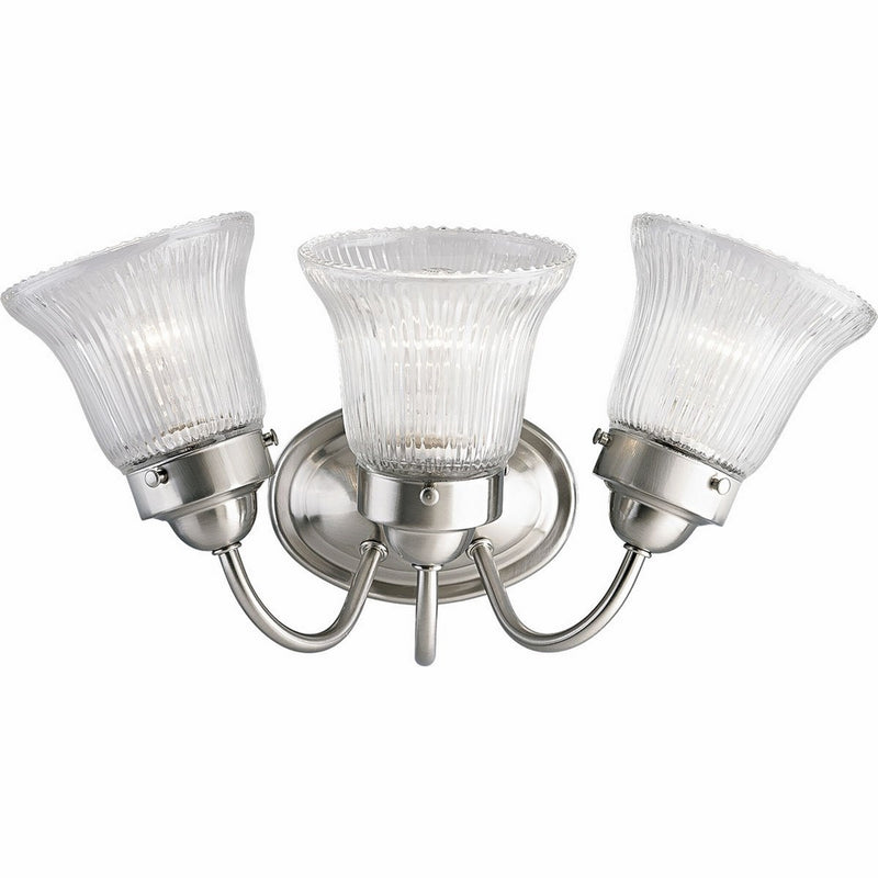 Progress Lighting P3289-09 3 Light Bath Fixture, Brushed Nickel