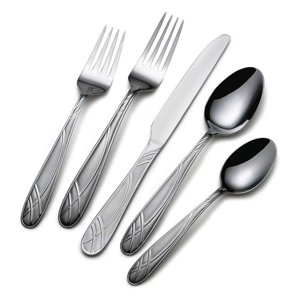 International Silver Hoopla Frost Stainless Steel Flatware, 20-Piece Set, Service for 4 (5114324)