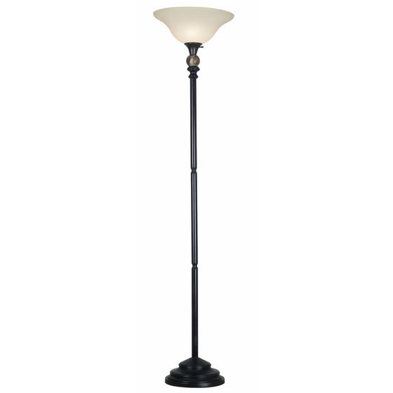 Kenroy Home 21007ORB Plymouth Torchiere, Oil Rubbed Bronze with Marble Accents