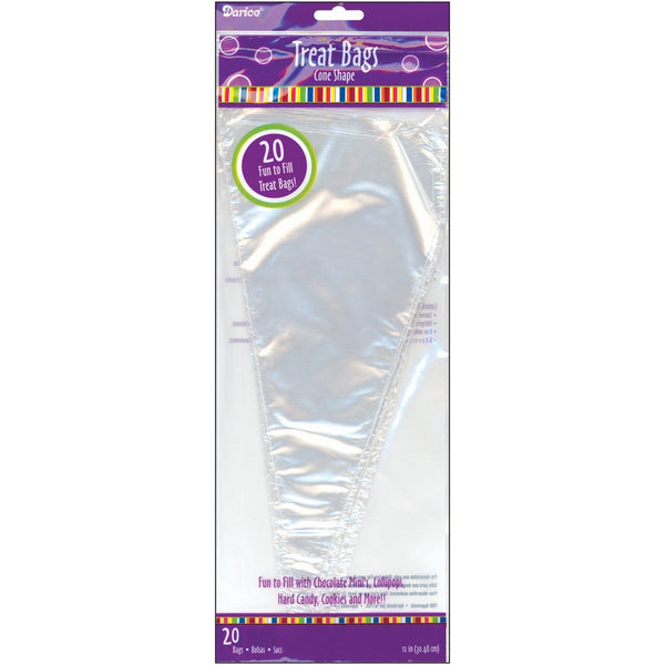 Darice Treat Bags 12" Cone 20/Pkg-Clear