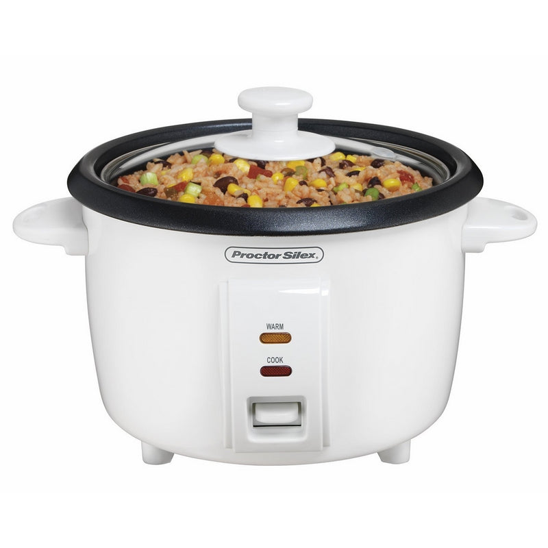 Proctor Silex (37534NR) Rice Cooker 4 Cups uncooked resulting in 8 Cups cooked, Mini, White