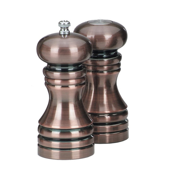 Chef Specialties 5 Inch Burnished Copper Pepper Mill and Salt Shaker Set