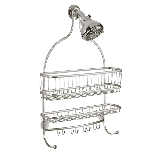 InterDesign York Lyra - Bathroom Jumbo Shower Caddy Shelves - Satin - 16 x 4 x 22 inches