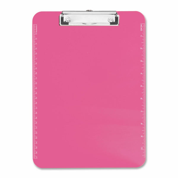 Neon Pink Transparent Plastic Clipboard, 9" x 12.5" (SPR01868)