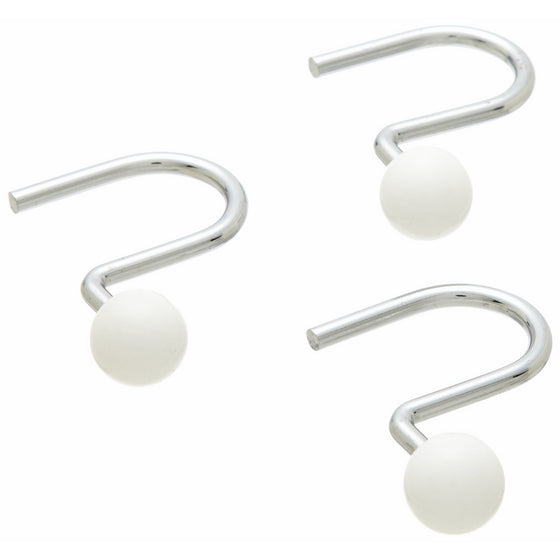 Carnation Home Fashions, Inc Ball Type Metal Shower Curtain Hook, White