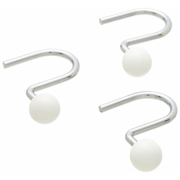 Carnation Home Fashions, Inc Ball Type Metal Shower Curtain Hook, White